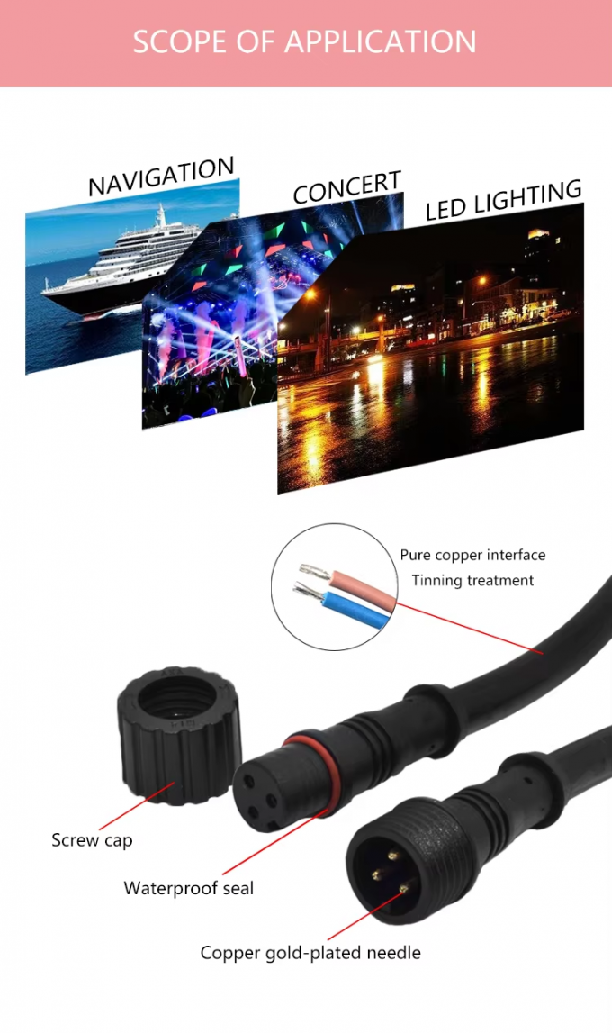 Aangepaste M11 M12 M14 M15 M16 Led Straat Waterdichte Kabel 2 3 4 5 Pins Mannelijke Vrouwelijke Docking Verlenging PVC Stroomkabel Connector 0