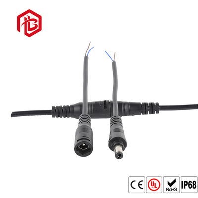 1.5KV 5521 DC Plug 2 Pin Waterproof Plug 18AWG 5.5mm X 2.1mm Male To Male Power Cable