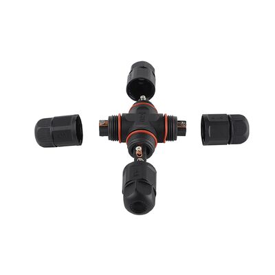 Assembly Screw Fixing Splitter AC/DC Connector Copper Contact Male/Female Nylon IP68 Waterproof Outdoor LED PCB/UHF/RF 6A