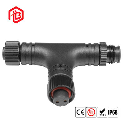 M12 Metal Nut Tee Waterproof Connector Male/Female Copper Contact for Aerospace and Solar Power Systems