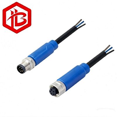 Kopen M8 DIN 3pin Nickel Plated Male to Female Straight Plug IP68 Waterproof Sensor Cable online manufacture
