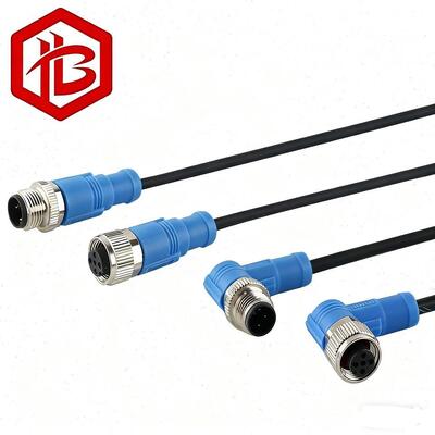 Kopen Aanpasbare DIN IP68 waterdicht A/B/D code rechte elleboog plug M8 M12 3Pin 4Pin 5Pin metalen behuizing Circulaire connector kabel sensor online manufacture