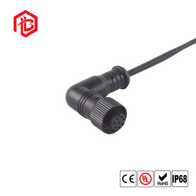 IP68 Waterproof M12 8 Pin Male Connector 90 Degree Right Angle Elbow Aviation Sensor Cable Circular Connector Product Connectors