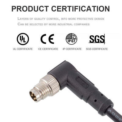 M8 Circular 4-Pin Copper Industrial Socket Sensor Waterproof IP68 Solar Power System Microwave Male Rear Panel Mount Connector