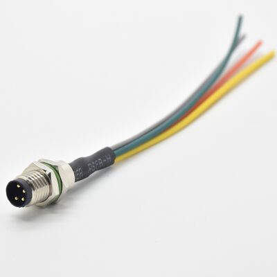 M5 Industrial DIN Socket IP67 Waterproof Power Connector Male/Female 4-Pin Round Panel Mount