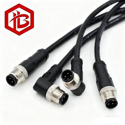 M12 Metal Plug IP68 Rated Copper Contact 2A 8-Pin Canbus Cable Overmolding Connector for Solar Power System