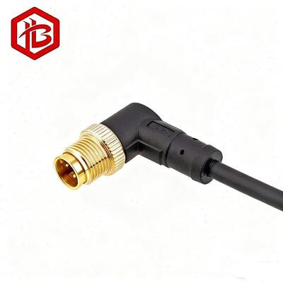 M12 Metal Plug IP68 Rated Copper Contact 2A 8-Pin Canbus Cable Overmolding Connector for Solar Power System